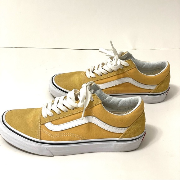 Vans Old Skool Yellow Mustard Canvas Suede Unisex Shoes 7M W 8.5 - Picture 3 of 12